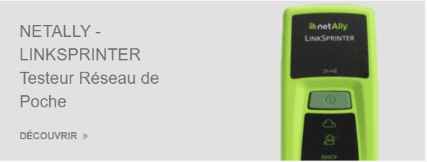 Le LinkSprinter est un testeur Ethernet de poche qui effectue cinq tests réseau essentiels en moins de 10 secondes